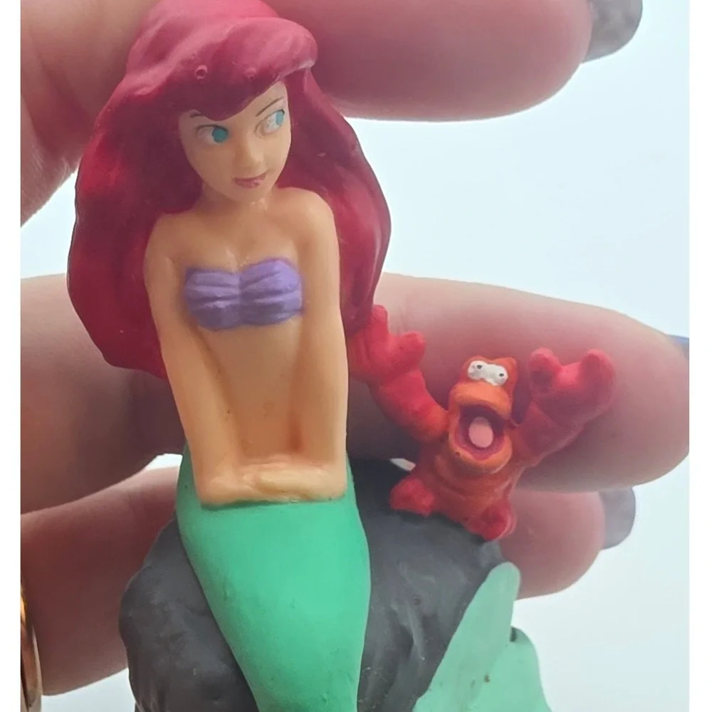 Disney Ariel Sebastian PVC Figure Small Green Red Fair Applause Vintage